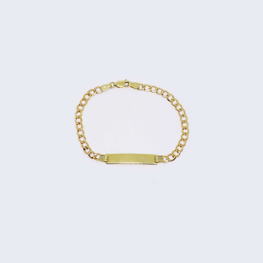 14K Yellow Gold Name Plate Children Bracelet