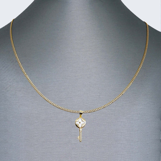 14K Gold Key Necklace Set