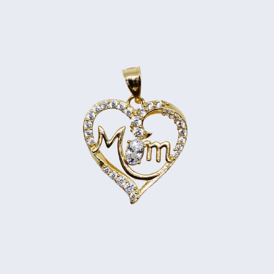 14K MOM HEART CHARM