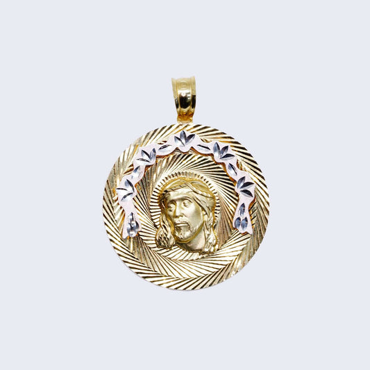 14K ROUND CHARM WITH JESUS INSIDE