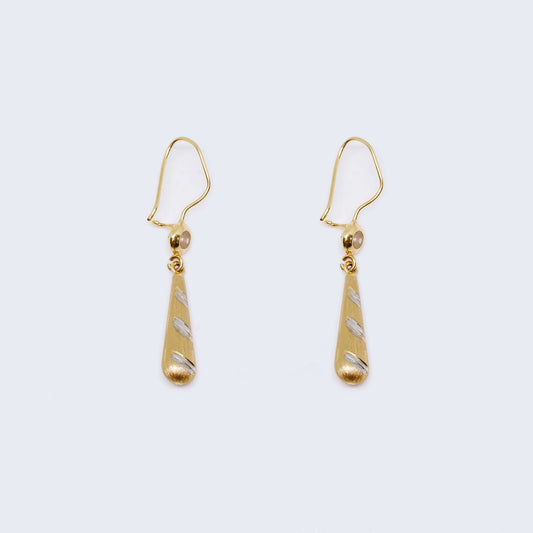 14K Two Tone Gold Magnificent Drop Dangle Earrings