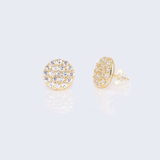 14K Gold Round Cubic Zirconia Zirconia Earrings