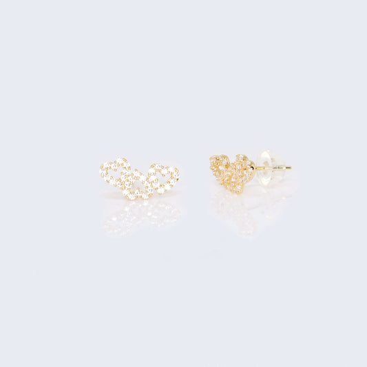 14K Gold Heart Cubic Zirconia Zirconia Earrings