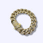 14k Gold Men’s Hollow Bracelet with Cubic Zirconia.