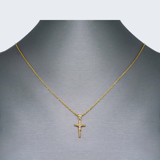 14K Gold Cross Necklace Set