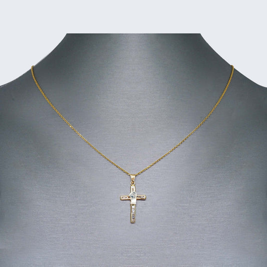 14K Gold Cross Necklace Set