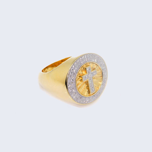 14K Cross Ring with 0.51 ct Diamonds