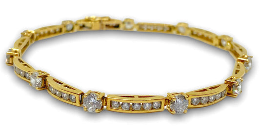 14K Mixed Stone Bennett Tennis Gold Bracelet