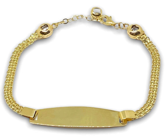 14K Gold ID Bismark Bracelet 7¨ with extension 8¨