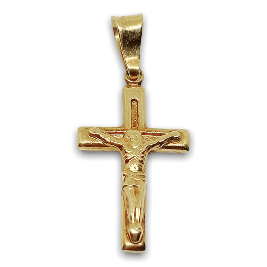 14KT Gold Cross with Jesus Pendant Charm