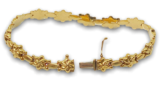 Flower Bracelet Made in 14K Solid Gold